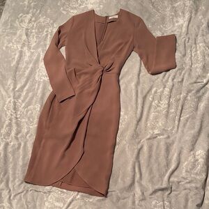 ARITIZIA Babaton Light Brown Women's Midi Dress